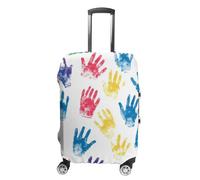Autism Colored Palm Prints Suitcase Cover Elastic Luggage Covers Protectors Anti-Scratch Travel Essentials