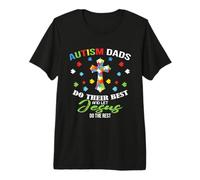 Autism Dad Christian - Faith Based Awareness Father Cross Premium T-Shirt