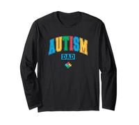 Autism Dad Fathers Day Autistic Awareness Men Daddy Autism Long Sleeve T-Shirt