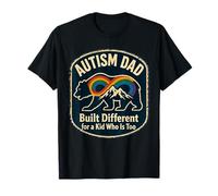 Autism Dad Papa Bear Neurodiversity Built Different T-Shirt