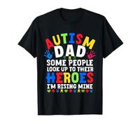 Autism Dad Raising Mine Hero Fathers Day Autism Awareness T-Shirt