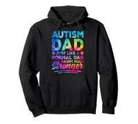 Autism Dad Stronger Autistic Awareness Support Tie Dye Pullover Hoodie