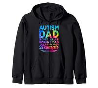 Autism Dad Stronger Autistic Awareness Support Tie Dye Zip Hoodie