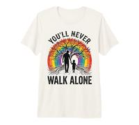Autism Dad Support Son Alone Puzzle You'll Never Walk Premium T-Shirt