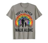 Autism Dad Support Son Alone Puzzle You'll Never Walk T-Shirt