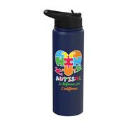 Autism Difference Not Indifference Autism Awareness Stainless Steel Insulated Water Bottle