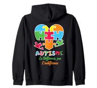 Autism Difference Not Indifference Autism Awareness Zip Hoodie