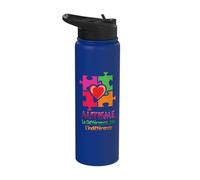 Autism Difference Not Indifference Awareness Month Stainless Steel Insulated Water Bottle