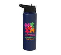 Autism Difference Not Indifference Awareness Month Stainless Steel Insulated Water Bottle