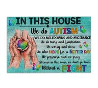Autism Door Mat Autism In This House We Do Autisms Welcome Non-Slip Mats Funny Doormat Bathroom Kitchen Front Porch Rugs Entrance 16 * 24in/40 * 60cm
