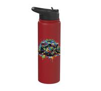 Autism Dripping Monster Trucks Drip Autism Awareness Stainless Steel Insulated Water Bottle