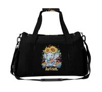 Autism Elephant Large Capacity Travel Duffel Bag Sport Weekender Overnight Backpack Lightweight Luggage Bags