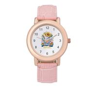 Autism Elephant Leather Fashion Women Watch Simplicity Round Wristwatch Easy Reader Ladies Watches