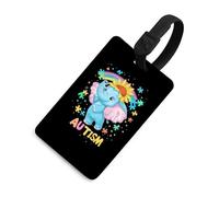 Autism Elephant Luggage Tags Business Card Holder Personalized Baggage Identifier Travel Essentials for Suitcases Backpacks