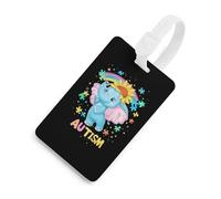 Autism Elephant Luggage Tags Business Card Holder Personalized Baggage Identifier Travel Essentials for Suitcases Backpacks