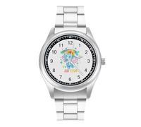 Autism Elephant Simple Stainless Watch Fashion Designer Wristwatch Easy Reader Analog Watches Gifts for Men