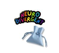 Autism Enamel Pin with Protective Pouch, Neurodivergent Enamel Brooch, Celebrate Neurodiversity, Autism Awareness, ADHD Awareness, Rainbow Brooch, Autistic Pin for Clothes and Backpacks with Storage