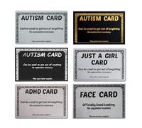 Autism Excuse Card - Funny Wallet-Size PVC Gag Gift - Durable Plastic, Funny Excuse Card, Durable Plastic, Stocking Stuffers, Interactive Game for Friends (01#)