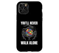 Autism Father Son Family World in Hands Kids Dad Autism Case for iPhone 11 Pro