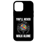 Autism Father Son Family World in Hands Kids Dad Autism Case for iPhone 12 mini
