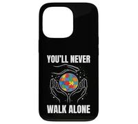 Autism Father Son Family World in Hands Kids Dad Autism Case for iPhone 13 Pro