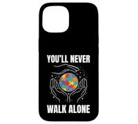 Autism Father Son Family World in Hands Kids Dad Autism Case for iPhone 15