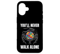 Autism Father Son Family World in Hands Kids Dad Autism Case for iPhone 16