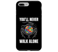 Autism Father Son Family World in Hands Kids Dad Autism Case for iPhone 7 Plus/8 Plus