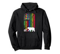 Autism Father Son - Papa Bear Autistic Boys Girls Autism Dad Pullover Hoodie