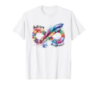 Autism Feather Neurodiversity Clothing Rainbow Infinity T-Shirt