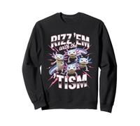 Autism Funny Autistic Rizz Em With The Tism Axolotl Sweatshirt