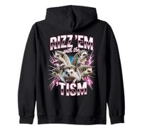 Autism Funny Autistic Rizz Em With The Tism Hedgehog Zip Hoodie