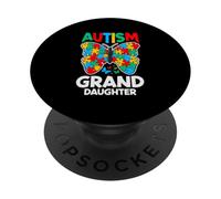 Autism Granddaughter Butterfly Awareness Puzzle Piece Ribbon PopSockets Adhesive PopGrip