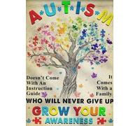 Autism Grows Your Consciousness Who Will Never Give Up House Poster Library Cafe Living Room Kitchen Bathroom Retro Tin Sign Man Cave Decoration Retro Room Wall Decor Sign 8x12 Inch