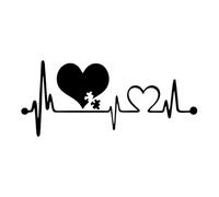 Autism Heart Beat Lifeline Creative Car Stickers Car Window Personality Decorative Accessories Car Styling Decals(Silver,40X17.3CM)