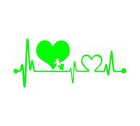 Autism Heart Beat Lifeline Creative Car Stickers Car Window Personality Decorative Accessories Car Styling Decals(Green,50X21.6CM)