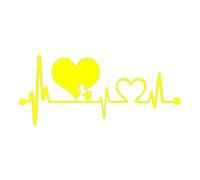 Autism Heart Beat Lifeline Creative Car Stickers Car Window Personality Decorative Accessories Car Styling Decals(Yellow,25X10.8CM)