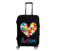 Autism Heart Personalized Luggage Case Cover Funny Travel Accessories Washable Suitcase Protector Fit 19-32 Inch M