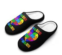 Autism Heart Puzzle Autism Awareness Women's Slippers Warm Soft House Shoes Winter Indoor And Outdoor 11-12(42-43)