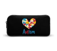 Autism Heart Small Pencil Case Large Capacity Pen Bag Aesthetic Makeup Pouch Office Stationery Organizer 22 * 12 * 5cm
