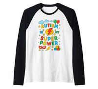 Autism is My Super Power Awesome Awareness Autistic Month Raglan Baseball Tee
