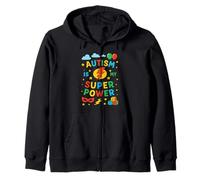 Autism is My Super Power Awesome Awareness Autistic Month Zip Hoodie