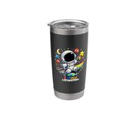 Autism is My Super Power, Cute Astronaut Puzzle Piece Stainless Steel Insulated Tumbler