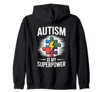 Autism Is My Superpower - Autism Awareness Autistic Kids Zip Hoodie