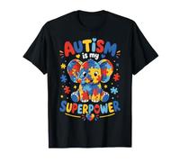 Autism is My Superpower Awareness Elephant Puzzle Support T-Shirt