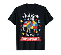Autism is My Superpower Awareness Elephant Puzzle T-Shirt
