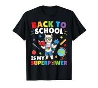 Autism is My Superpower Back to School Alpaca Students Boys T-Shirt