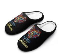 Autism Is My Superpower Breathable Slippers Women Slip On Winter Warm House Slippers Shoes Bedroom 9-10（40-41）