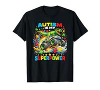 Autism is My Superpower Dino T Rex Monster Truck T-Shirt