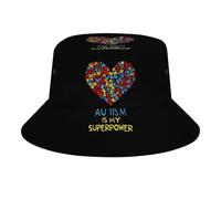 Autism is My Superpower Fashion Bucket Hats Men Women Foldable Cap Sun Hat Summer Travel